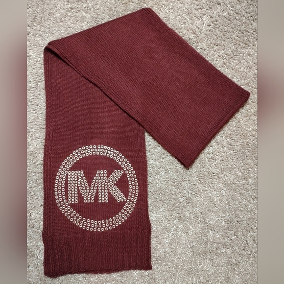 Michael Kors Accessories - Michael Kors Burgundy Studded Knit Scarf